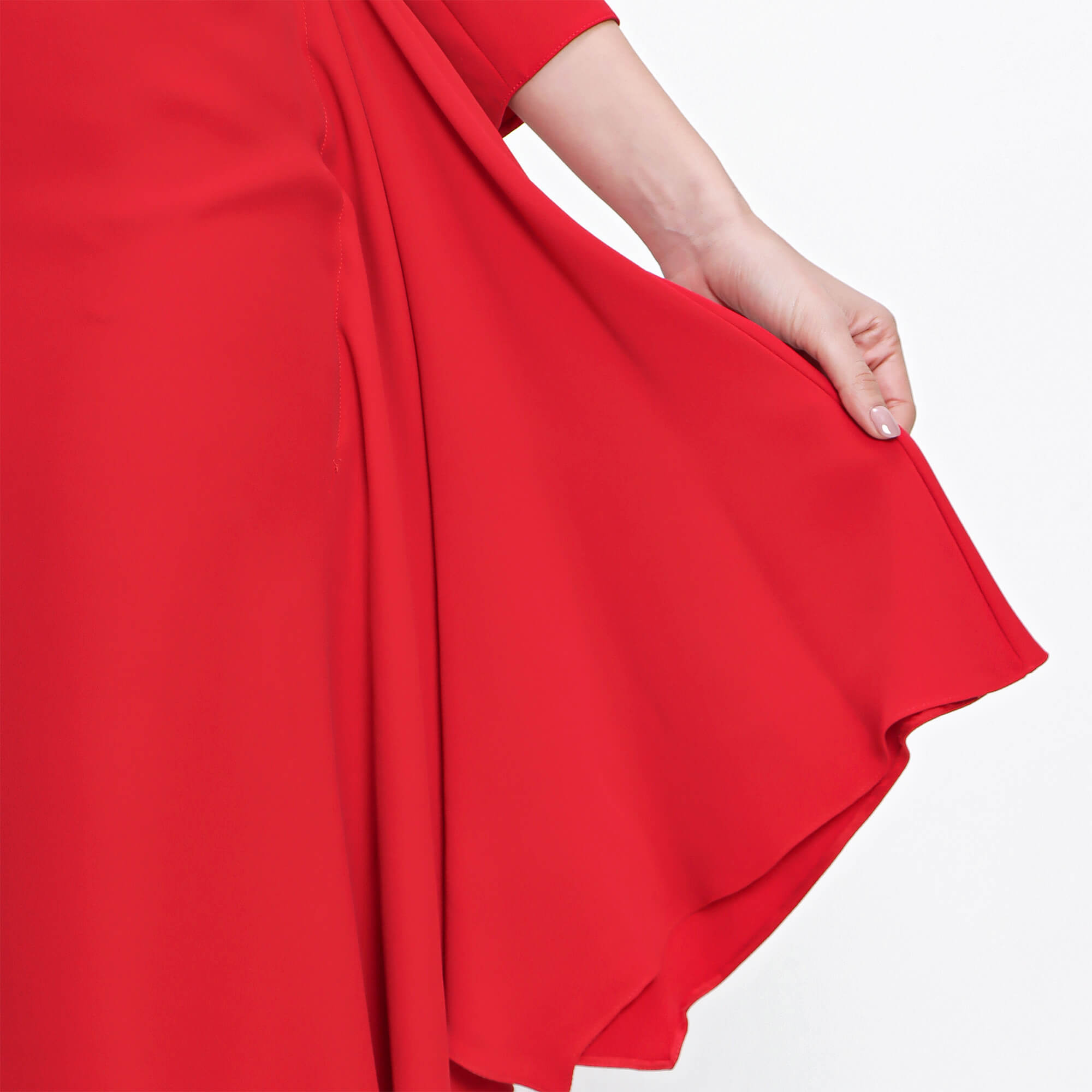 Valentino - Red Silk Midi Dress